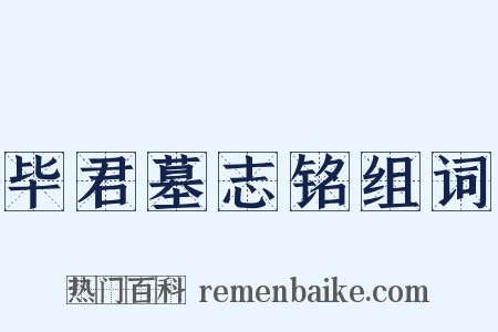 毕君墓志铭组词是什么意思的图片